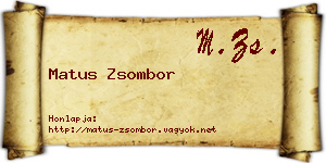 Matus Zsombor névjegykártya